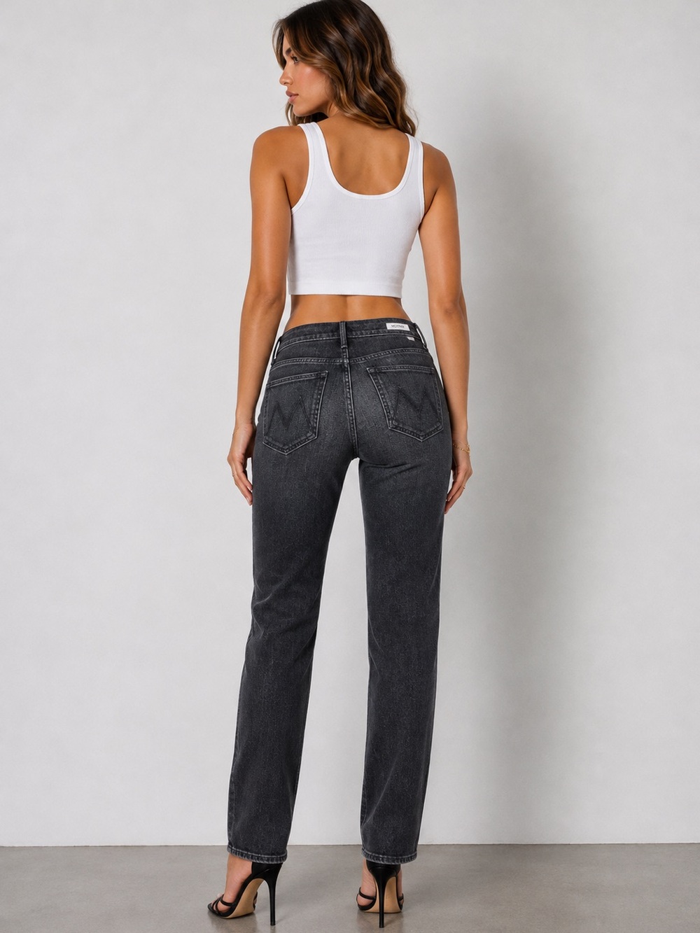 MOTHER The Mid Rise Dazzler Jeans The Night Is watching  Size 25 Washed Black* - Picture 4 of 16